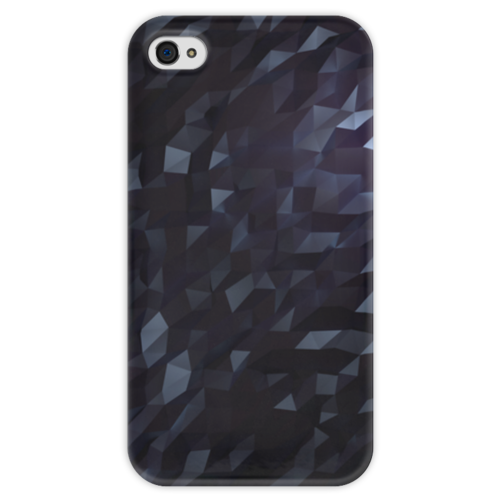 Заказать чехол для iPhone 4/4S в Москве. Чехол для iPhone 4 глянцевый, с полной запечаткой Black lowpoly от Юлька Мега - готовые дизайны и нанесение принтов.