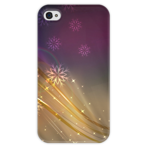 Заказать чехол для iPhone 4/4S в Москве. Чехол для iPhone 4 глянцевый, с полной запечаткой Снежная фантазия от Ирина - готовые дизайны и нанесение принтов.