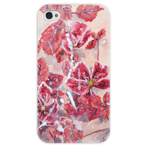 Заказать чехол для iPhone 4/4S в Москве. Чехол для iPhone 4 глянцевый, с полной запечаткой Розовый шиповник от Anna Lomachenko - готовые дизайны и нанесение принтов.
