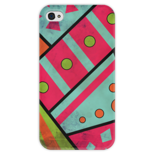Заказать чехол для iPhone 4/4S в Москве. Чехол для iPhone 4 глянцевый, с полной запечаткой Яркая геометрия от Ordwen - готовые дизайны и нанесение принтов.
