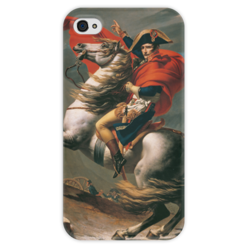 Заказать чехол для iPhone 4/4S в Москве. Чехол для iPhone 4 глянцевый, с полной запечаткой Наполеон на перевале Сен-Бернар (Жак-Луи Давид) от trend - готовые дизайны и нанесение принтов.