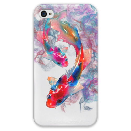 Заказать чехол для iPhone 4/4S в Москве. Чехол для iPhone 4 глянцевый, с полной запечаткой Рыбки от Kelli Relli - готовые дизайны и нанесение принтов.