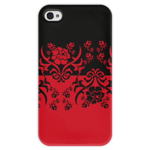 Заказать чехол для iPhone 4/4S в Москве. Чехол для iPhone 4 глянцевый, с полной запечаткой Красно-черное от valezar - готовые дизайны и нанесение принтов.