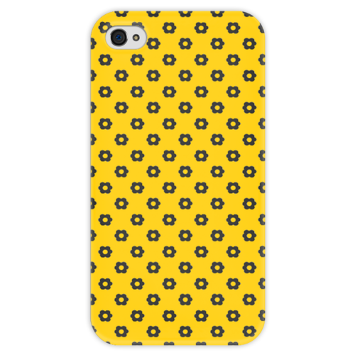 Заказать чехол для iPhone 4/4S в Москве. Чехол для iPhone 4 глянцевый, с полной запечаткой Black Flower от Елена Гришина - готовые дизайны и нанесение принтов.