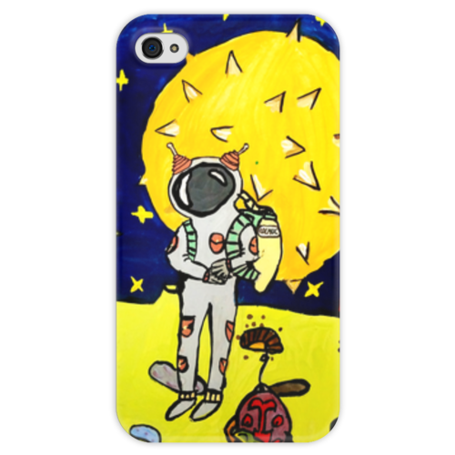 Заказать чехол для iPhone 4/4S в Москве. Чехол для iPhone 4 глянцевый, с полной запечаткой Космические сны от Рисуя Добро - готовые дизайны и нанесение принтов.