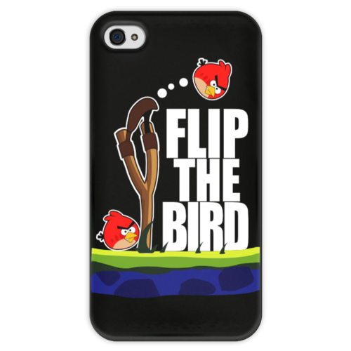 Заказать чехол для iPhone 4/4S в Москве. Чехол для iPhone 4 глянцевый, с полной запечаткой Flip The Bird от game-fan - готовые дизайны и нанесение принтов.