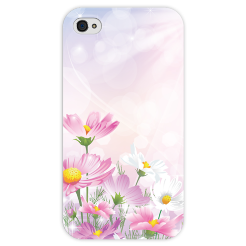 Заказать чехол для iPhone 4/4S в Москве. Чехол для iPhone 4 глянцевый, с полной запечаткой Цветочки от Ирина - готовые дизайны и нанесение принтов.