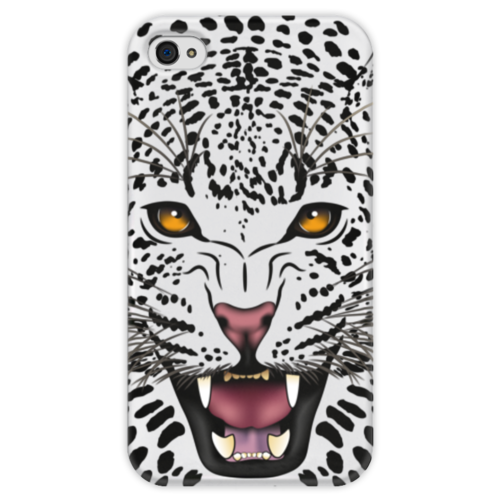 Заказать чехол для iPhone 4/4S в Москве. Чехол для iPhone 4 глянцевый, с полной запечаткой Леопард от BeliySlon - готовые дизайны и нанесение принтов.