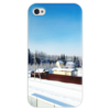 Заказать чехол для iPhone 4/4S в Москве. Чехол для iPhone 4 глянцевый, с полной запечаткой Зима. Мороз. Солнце. от mrs-snit@yandex.ru - готовые дизайны и нанесение принтов.