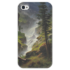Заказать чехол для iPhone 4/4S в Москве. Чехол для iPhone 4 глянцевый, с полной запечаткой Rocky Mountain Waterfall от trend - готовые дизайны и нанесение принтов.