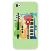 Заказать чехол для iPhone 4/4S в Москве. Чехол для iPhone 4 глянцевый, с полной запечаткой Музыкальные инструменты от Александр Гришин - готовые дизайны и нанесение принтов.