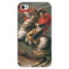 Заказать чехол для iPhone 4/4S в Москве. Чехол для iPhone 4 глянцевый, с полной запечаткой Наполеон на перевале Сен-Бернар (Жак-Луи Давид) от trend - готовые дизайны и нанесение принтов.
