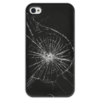 Заказать чехол для iPhone 4/4S в Москве. Чехол для iPhone 4 глянцевый, с полной запечаткой Разбитый экран от Hardgott - готовые дизайны и нанесение принтов.