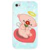Заказать чехол для iPhone 4/4S в Москве. Чехол для iPhone 4 глянцевый, с полной запечаткой Влюбленный ангелок с сердцем от Ordwen - готовые дизайны и нанесение принтов.