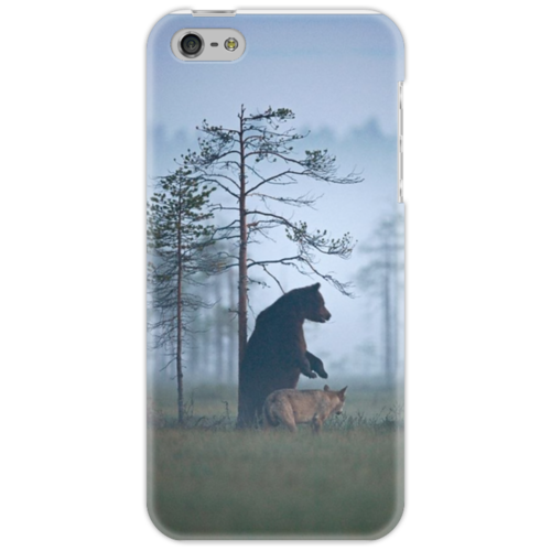 Заказать чехол для iPhone 5/5S в Москве. Чехол для iPhone 5 Мишка и волк от Татьяна - готовые дизайны и нанесение принтов.