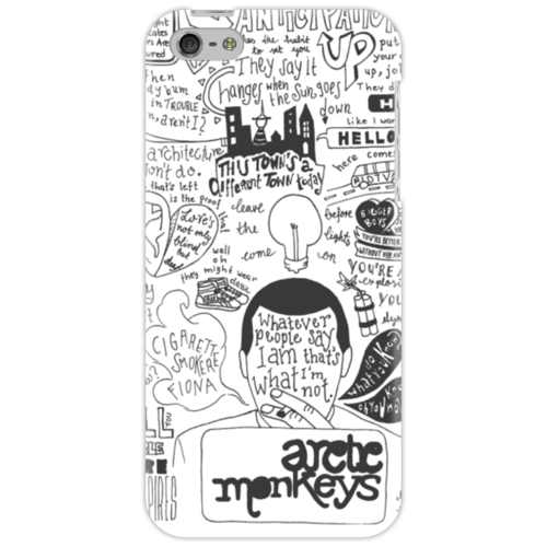 Заказать чехол для iPhone 5/5S в Москве. Чехол для iPhone 5 Arctic Monkeys от geekbox - готовые дизайны и нанесение принтов.