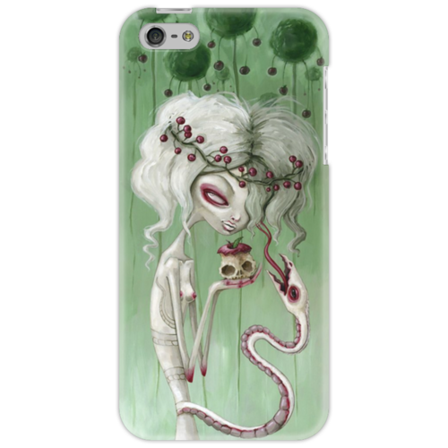 Заказать чехол для iPhone 5/5S в Москве. Чехол для iPhone 5 Девушка с яблоком (зомби) от Илья Щеблецов - готовые дизайны и нанесение принтов.