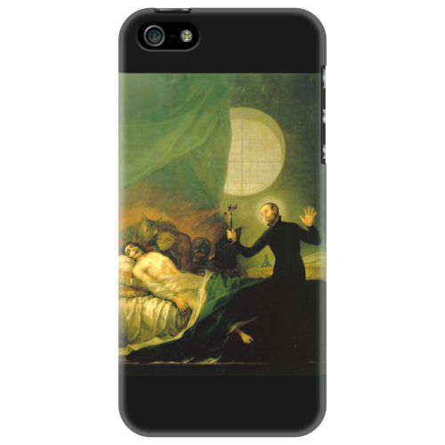 Заказать чехол для iPhone 5/5S в Москве. Чехол для iPhone 5 Св.Франциск изгоняет демонов из умирающего от trend - готовые дизайны и нанесение принтов.