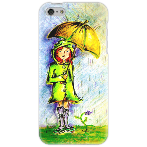 Заказать чехол для iPhone 5/5S в Москве. Чехол для iPhone 5 Дождик, дождик, уходи! от Рисуя Добро - готовые дизайны и нанесение принтов.