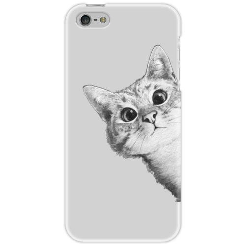 Заказать чехол для iPhone 5/5S в Москве. Чехол для iPhone 5 Любопытный кот от mug-shop - готовые дизайны и нанесение принтов.