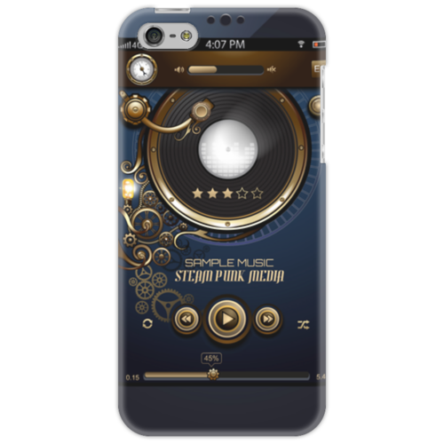 Заказать чехол для iPhone 5/5S в Москве. Чехол для iPhone 5 Стимпанк-музыка от Hardgott - готовые дизайны и нанесение принтов.