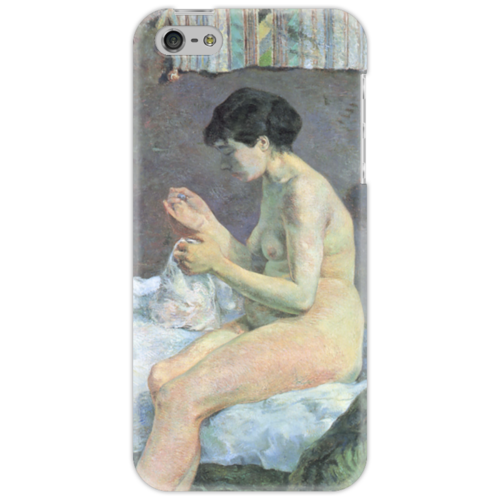 Заказать чехол для iPhone 5/5S в Москве. Чехол для iPhone 5 Шьющая женщина (1880 г.) от trend - готовые дизайны и нанесение принтов.