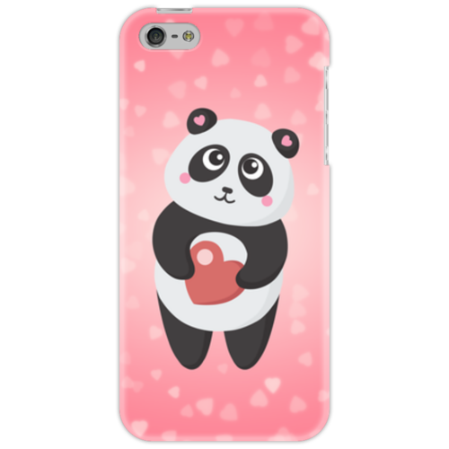 Заказать чехол для iPhone 5/5S в Москве. Чехол для iPhone 5 Панда с сердечком от Ordwen - готовые дизайны и нанесение принтов.