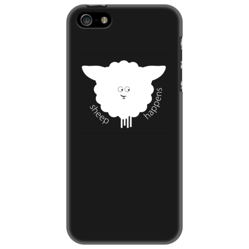 Заказать чехол для iPhone 5/5S в Москве. Чехол для iPhone 5 Round Sheep Black от Ugen - готовые дизайны и нанесение принтов.