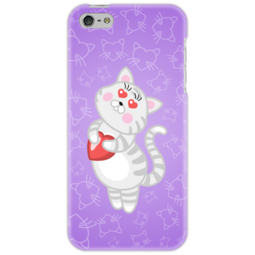 Заказать чехол для iPhone 5/5S в Москве. Чехол для iPhone 5 Влюбленная кошечка от Ordwen - готовые дизайны и нанесение принтов.