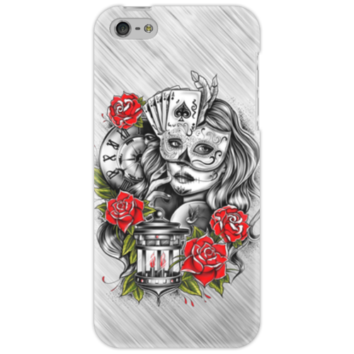 Заказать чехол для iPhone 5/5S в Москве. Чехол для iPhone 5 Девушка от Media M  - готовые дизайны и нанесение принтов.