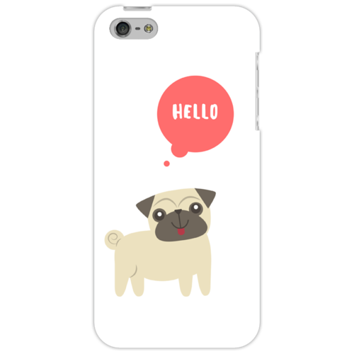 Заказать чехол для iPhone 5/5S в Москве. Чехол для iPhone 5 Hello Pug от Nastya Novozhenina - готовые дизайны и нанесение принтов.