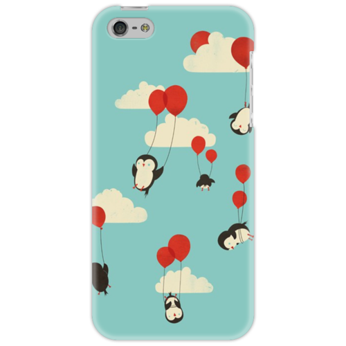 Заказать чехол для iPhone 5/5S в Москве. Чехол для iPhone 5 Пингвины на воздушных шариках от Татьяна - готовые дизайны и нанесение принтов.