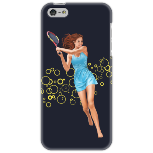 Заказать чехол для iPhone 5/5S в Москве. Чехол для iPhone 5 Девушка с теннисной ракеткой от Shdomon - готовые дизайны и нанесение принтов.