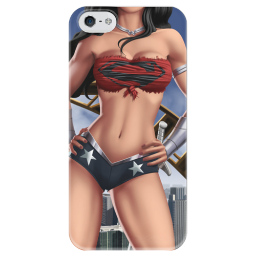 Заказать чехол для iPhone 5/5S в Москве. Чехол для iPhone 5 глянцевый, с полной запечаткой Чудо-Женщина (Wonder Woman) от scoopysmith - готовые дизайны и нанесение принтов.