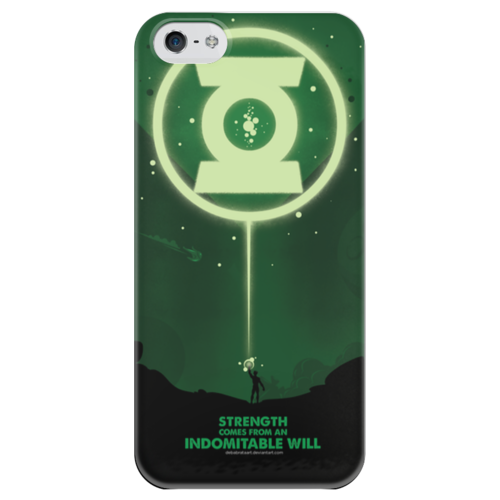 Заказать чехол для iPhone 5/5S в Москве. Чехол для iPhone 5 глянцевый, с полной запечаткой Green Lantern/Зеленый Фонарь  от crash - готовые дизайны и нанесение принтов.