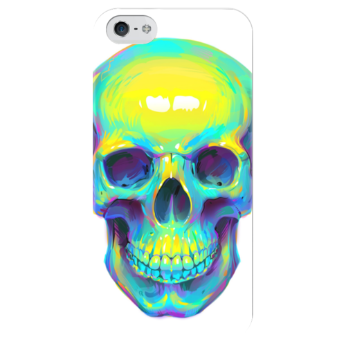 Заказать чехол для iPhone 5/5S в Москве. Чехол для iPhone 5 глянцевый, с полной запечаткой Colorfull skull от scoopysmith - готовые дизайны и нанесение принтов.