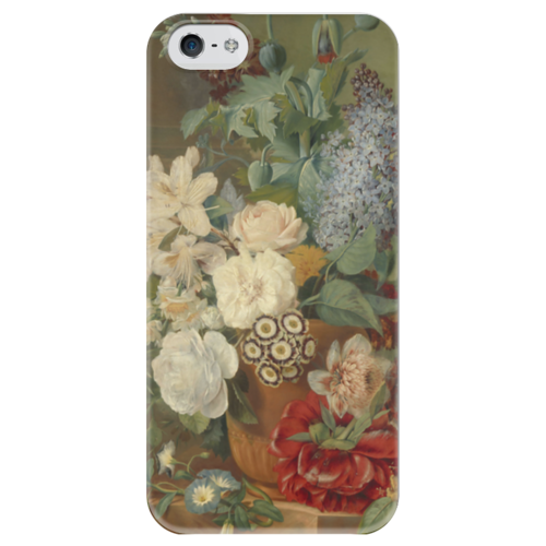 Заказать чехол для iPhone 5/5S в Москве. Чехол для iPhone 5 глянцевый, с полной запечаткой Цветы в терракотовой вазе от trend - готовые дизайны и нанесение принтов.