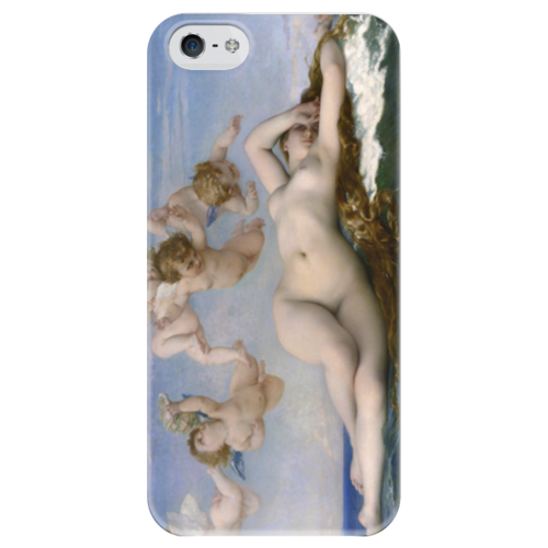 Заказать чехол для iPhone 5/5S в Москве. Чехол для iPhone 5 глянцевый, с полной запечаткой Рождение Венеры (картина Кабанеля) от trend - готовые дизайны и нанесение принтов.