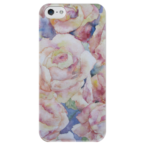 Заказать чехол для iPhone 5/5S в Москве. Чехол для iPhone 5 глянцевый, с полной запечаткой Розы. Нежность от Anna Lomachenko - готовые дизайны и нанесение принтов.