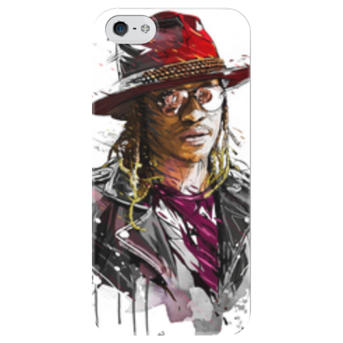 Заказать чехол для iPhone 5/5S в Москве. Чехол для iPhone 5 глянцевый, с полной запечаткой Человек в шляпе от Media M  - готовые дизайны и нанесение принтов.