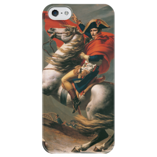Заказать чехол для iPhone 5/5S в Москве. Чехол для iPhone 5 глянцевый, с полной запечаткой Наполеон на перевале Сен-Бернар (Жак-Луи Давид) от trend - готовые дизайны и нанесение принтов.