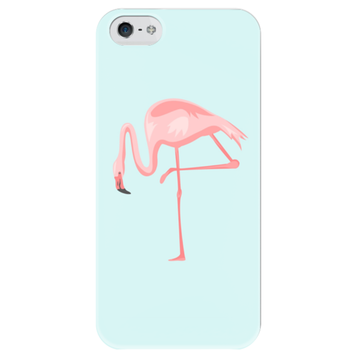 Заказать чехол для iPhone 5/5S в Москве. Чехол для iPhone 5 глянцевый, с полной запечаткой Фламинго от anomalica - готовые дизайны и нанесение принтов.