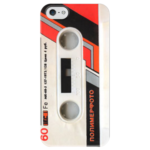 Заказать чехол для iPhone 5/5S в Москве. Чехол для iPhone 5 глянцевый, с полной запечаткой кассета  от Eliza - готовые дизайны и нанесение принтов.
