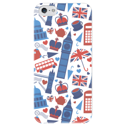 Заказать чехол для iPhone 5/5S в Москве. Чехол для iPhone 5 глянцевый, с полной запечаткой Великобритания от Polilog - готовые дизайны и нанесение принтов.