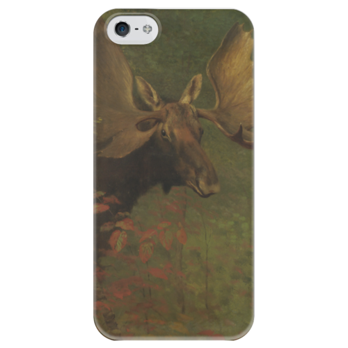 Заказать чехол для iPhone 5/5S в Москве. Чехол для iPhone 5 глянцевый, с полной запечаткой Лось (Study of a moose) от trend - готовые дизайны и нанесение принтов.