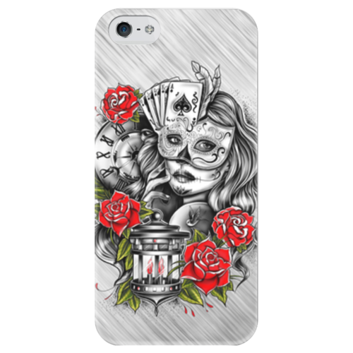Заказать чехол для iPhone 5/5S в Москве. Чехол для iPhone 5 глянцевый, с полной запечаткой Девушка от Media M  - готовые дизайны и нанесение принтов.