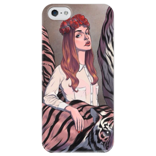 Заказать чехол для iPhone 5/5S в Москве. Чехол для iPhone 5 глянцевый, с полной запечаткой Lana Del Rey от flipside - готовые дизайны и нанесение принтов.