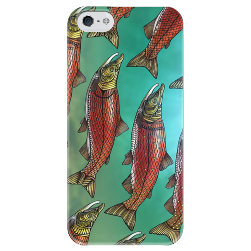 Заказать чехол для iPhone 5/5S в Москве. Чехол для iPhone 5 глянцевый, с полной запечаткой Red Fishes от sandster - готовые дизайны и нанесение принтов.