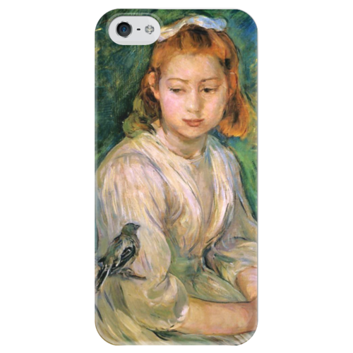 Заказать чехол для iPhone 5/5S в Москве. Чехол для iPhone 5 глянцевый, с полной запечаткой Девочка с птицей от trend - готовые дизайны и нанесение принтов.