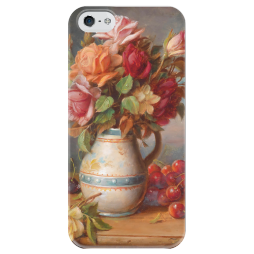 Заказать чехол для iPhone 5/5S в Москве. Чехол для iPhone 5 глянцевый, с полной запечаткой Розы и вишни от trend - готовые дизайны и нанесение принтов.
